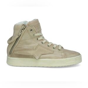 A.S.98 Adler Women's Platform Leather Sneaker in color 'bone' 1" heel w zipper